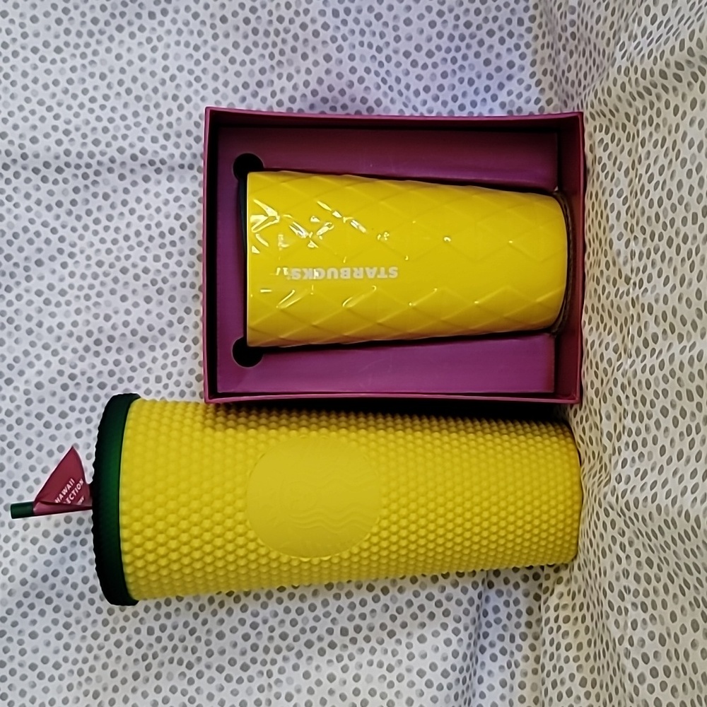 Starbucks Hawaii Collection Studded & Ceramic Yellow Pineapple Tumbler Cup